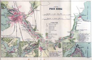 Карта Невы 1902 года