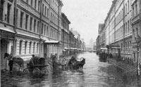 Улица Большая Подъяческая во время наводнения 25 ноября 1903 года